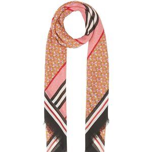 Burberry Pink and Orange Monogram Scarf